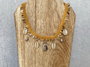 Cowrie and Shell Macrame Necklace