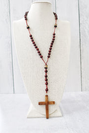 Cherry Wood Cross Pendant