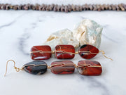 Apple Jasper Boho Wrapped Earrings