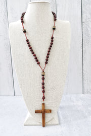 Cherry Wood Cross Pendant