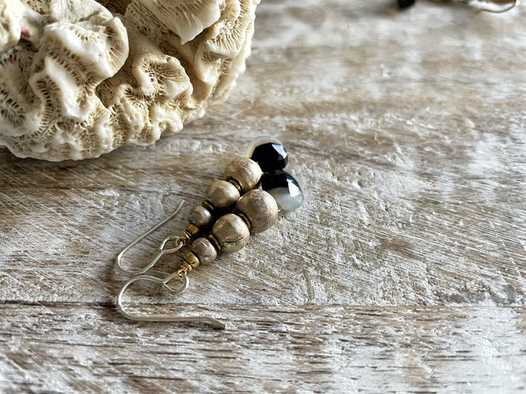 Boho Black Agate Earrings