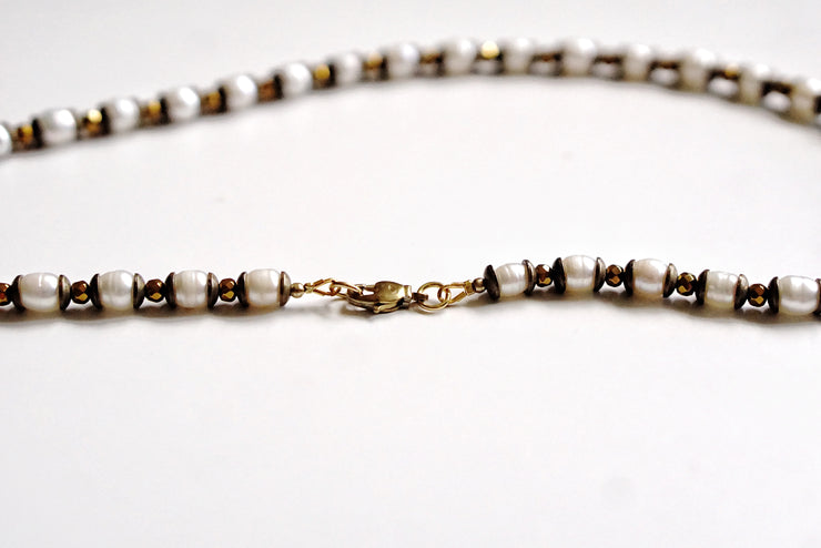 Pearl and Bronze Necklace