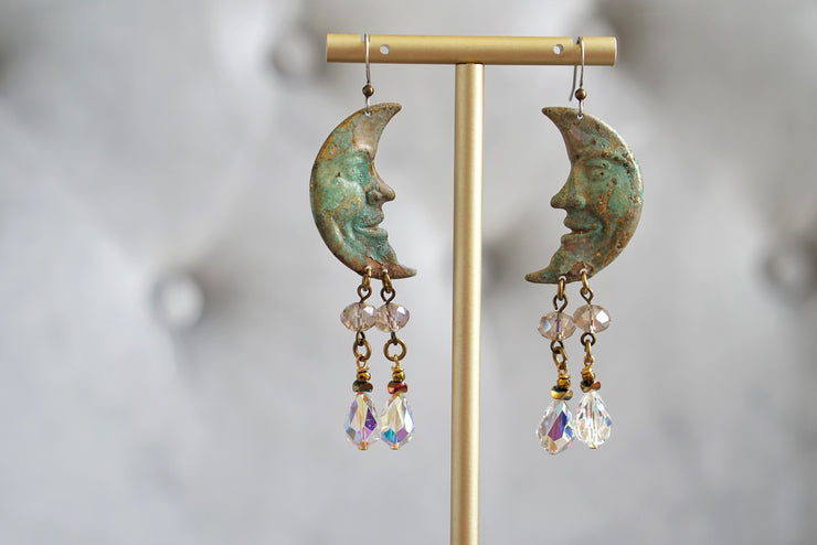 Patina Moon Earrings