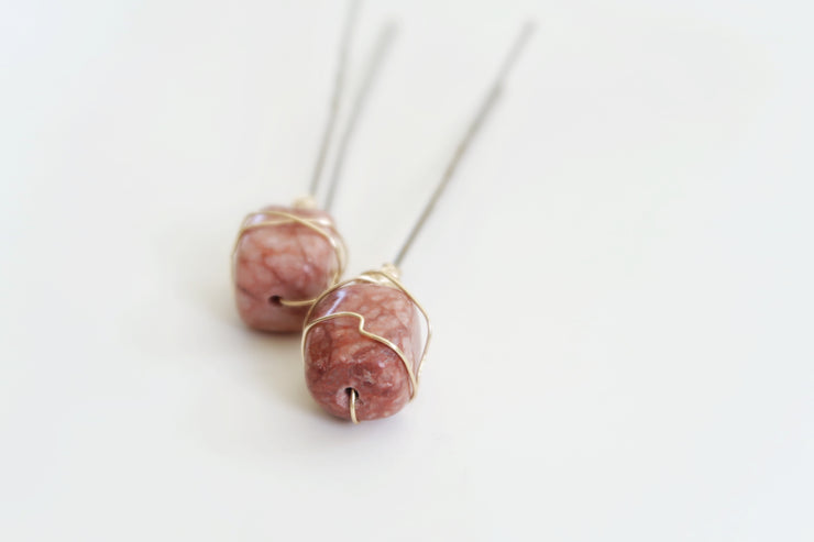 Natural Stone Hair Pin Set