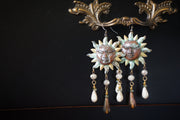 Patina Sun Czech Glass Earrings