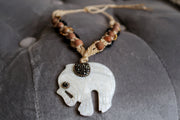 Mother of Pearl Elephant Boho Necklace