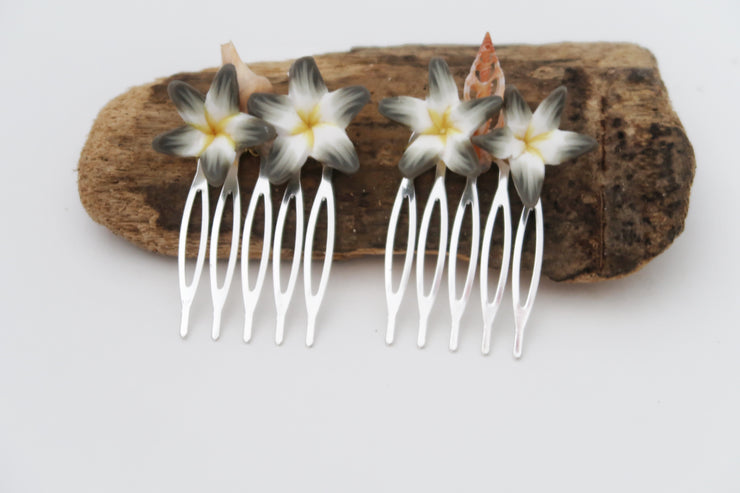 Tropical Flower and Seashell Hair Pin Set