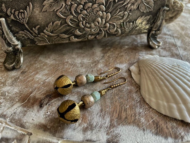 Brass Boho Bell Earrings