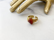 Red Agate Boho Ring Size 7up