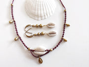 Boho Brass and Cowrie Set