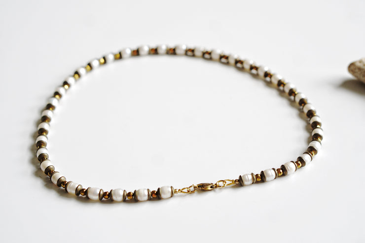 Pearl and Bronze Necklace