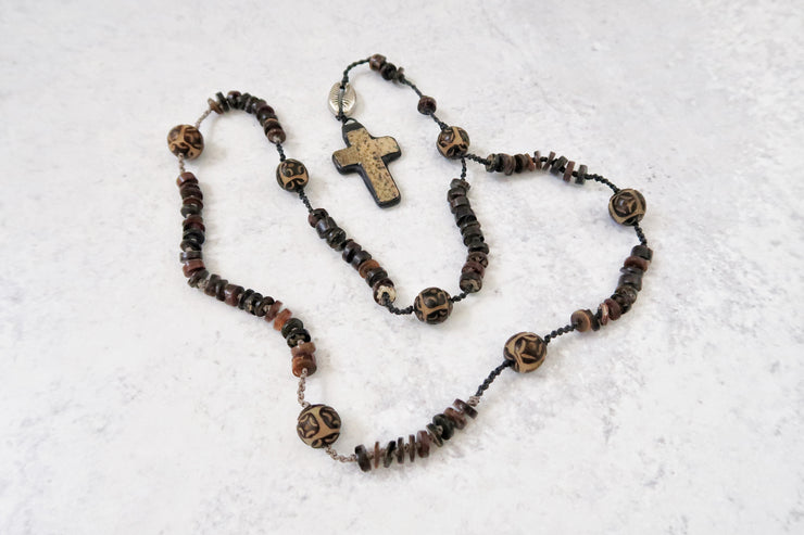 Metal Cowrie and Cross Pendant