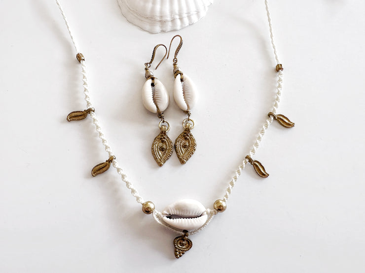 Boho Brass and Cowrie Set