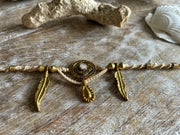 Quartz and Brass Anklet