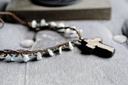 Natural Stone Cross Macrame Necklace