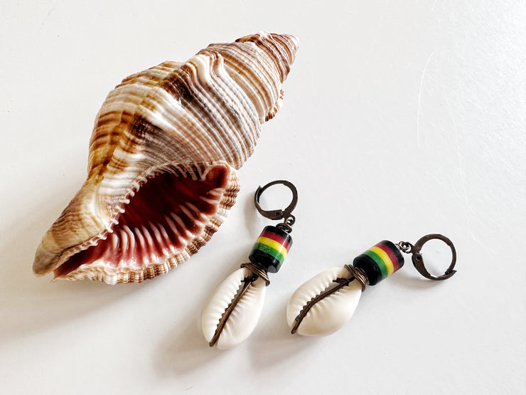 Rasta Cowrie Earrings