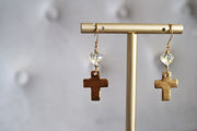 Swarovski Heart Cross Earrings