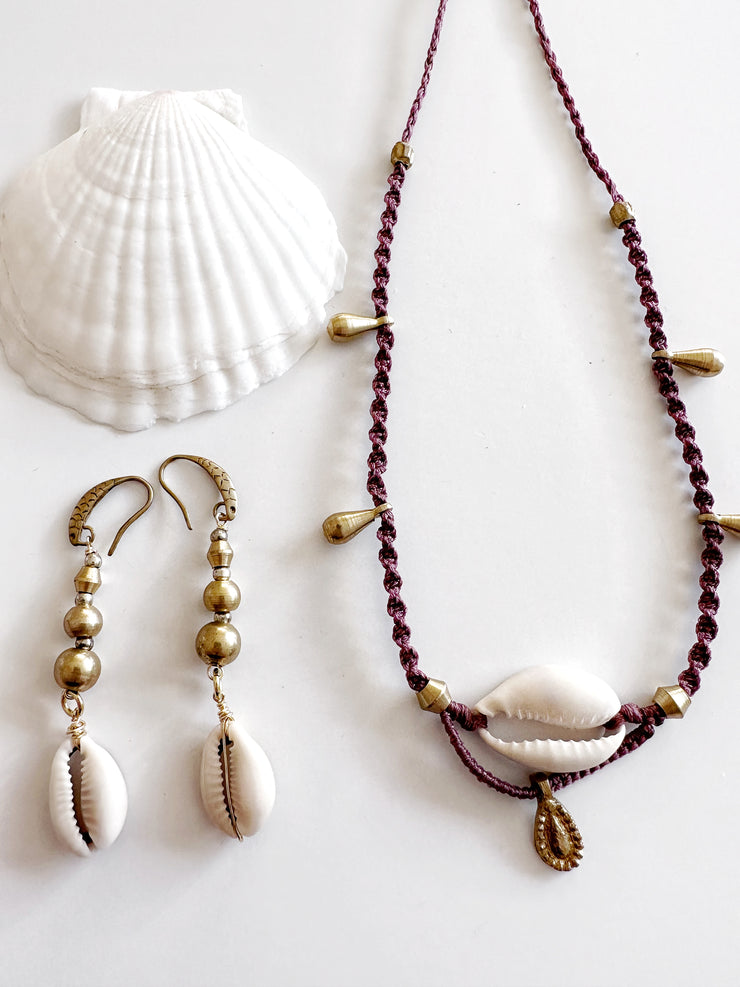 Boho Brass and Cowrie Set