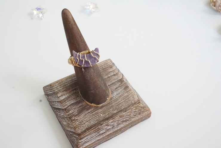 Violet Raw Druzy Ring