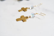 Swarovski Heart Cross Earrings