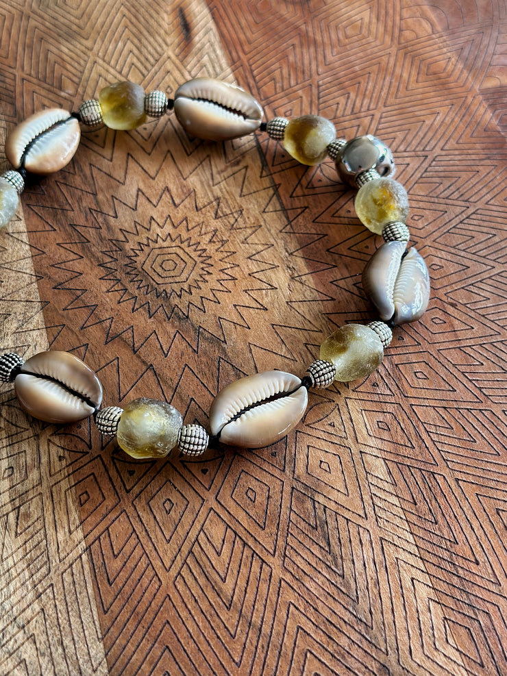 Skull and Cowrie Shell Necklace