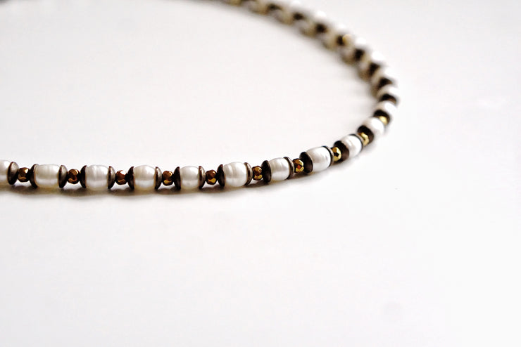 Pearl and Bronze Necklace