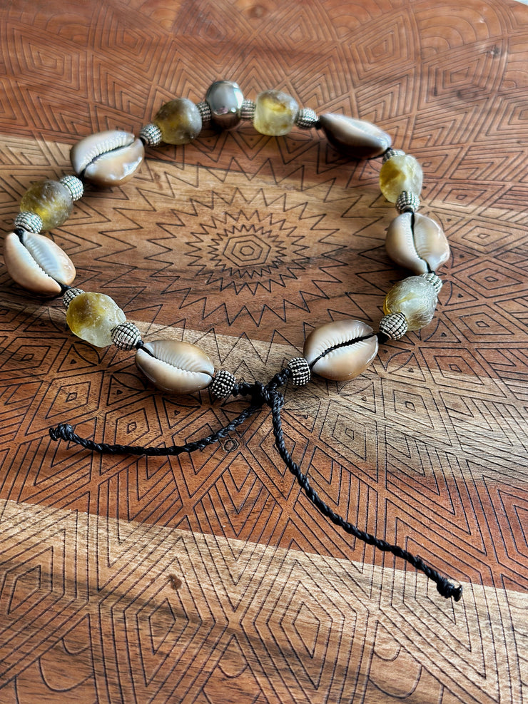 Skull and Cowrie Shell Necklace