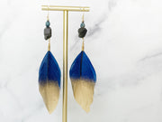 Boho Blue and Gold Earrings