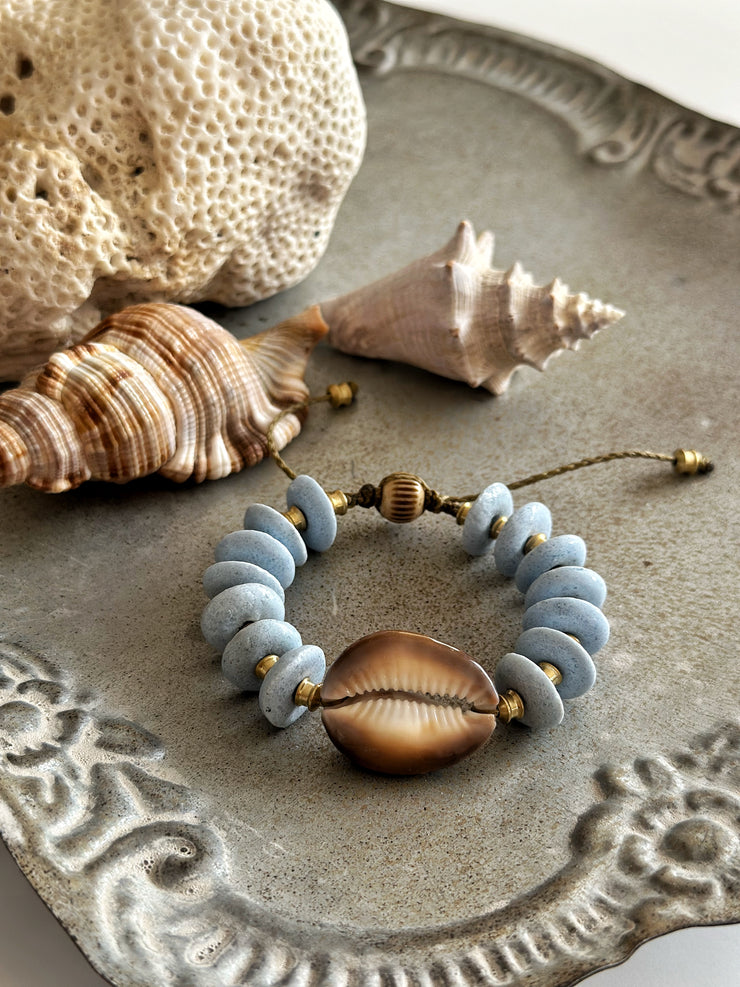 Maga Luna Cowrie Bracelet Powder Blue