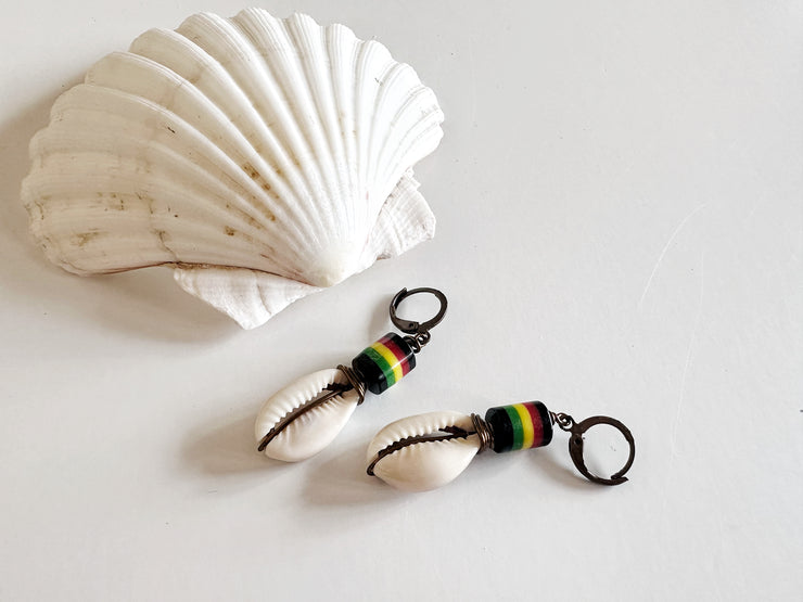 Rasta Cowrie Earrings