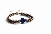 Tibetan Bead Cross Adjustable Bracelet