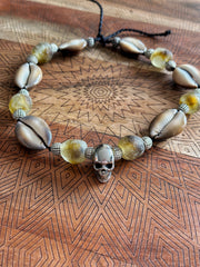 Skull and Cowrie Shell Necklace