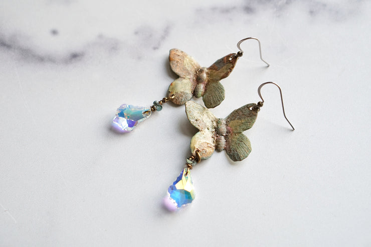 Patina Butterfly Sun Catcher Earrings