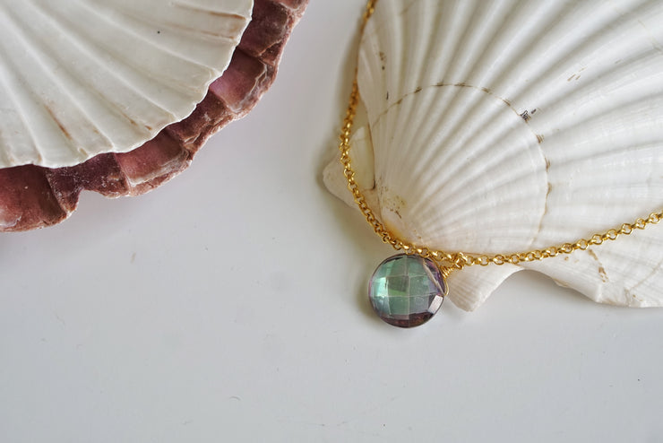 Quartz Crystal Clear Rainbow Necklace