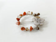 Flower Mother of Pearl and Agate Hair Clip