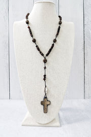 Metal Cowrie and Cross Pendant