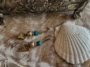 Brass Blue Apatite Boho Earrings