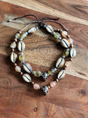 Skull and Cowrie Shell Necklace