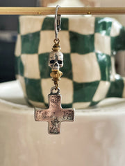 Single Skull and Cross Earring