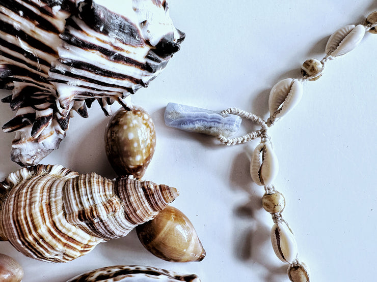 Blue Lace Agate Hemp Necklace