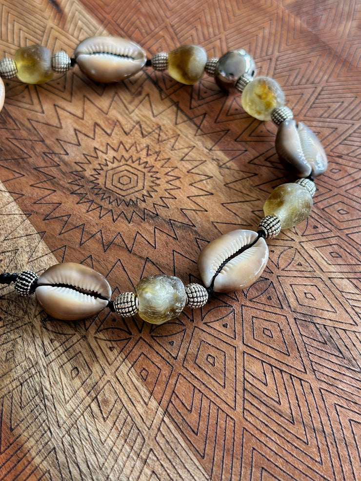 Skull and Cowrie Shell Necklace