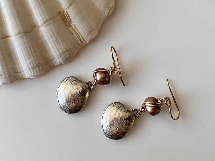 Silver Seashell Earrings