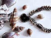 Sliced Agate Hemp and Wood Necklace