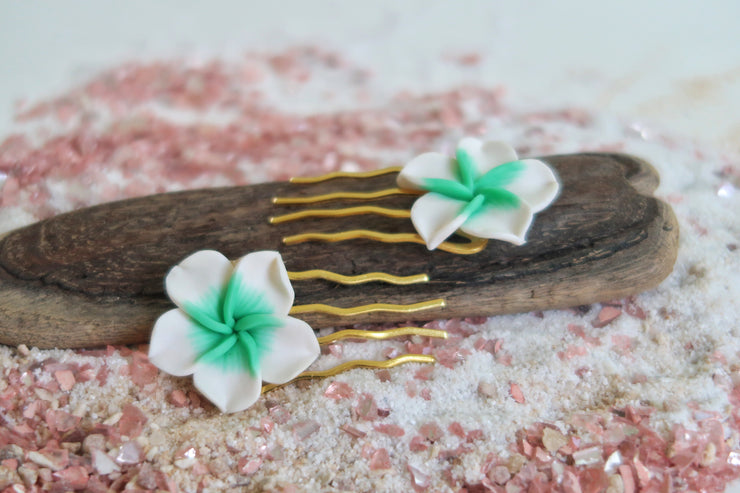 Tropical Flower Hair Pin Set