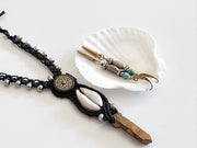 Quartz and Seashell Macrame Set