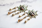 Patina Sun Czech Glass Earrings