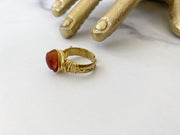 Red Agate Boho Ring Size 7up